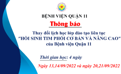 Thông báo về việc thay đổi thời gian học lớp đào tạo liên tục 